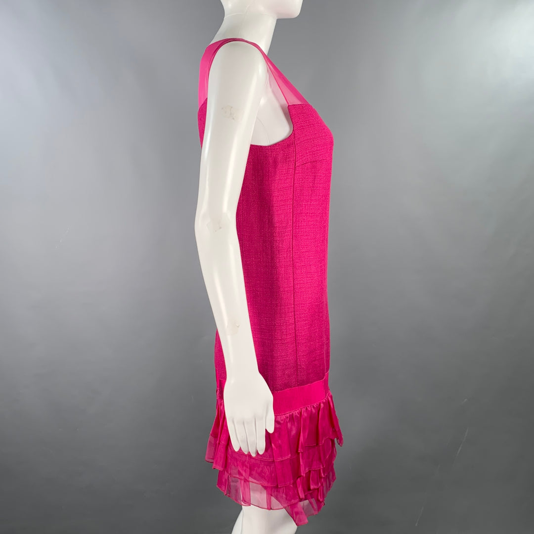 GIAMBATTISTA VALLI Size XXS Raspberry Linen Blend Woven Sleeveless Dress