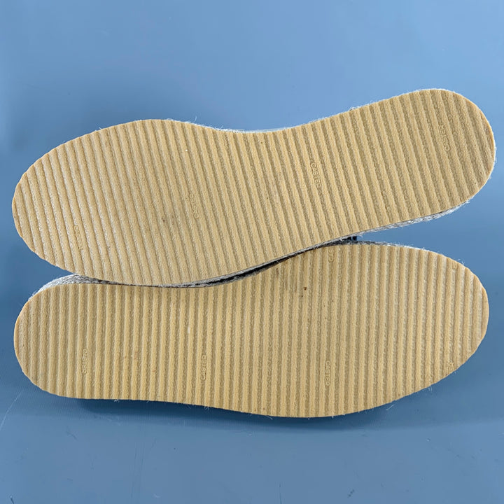 AQUATALIA Size 11 Cream Beige Leather Espadrille Penny Loafers
