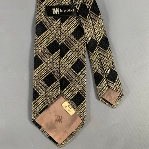 ISSEY MIYAKE Black Tan Lines Silk Tie