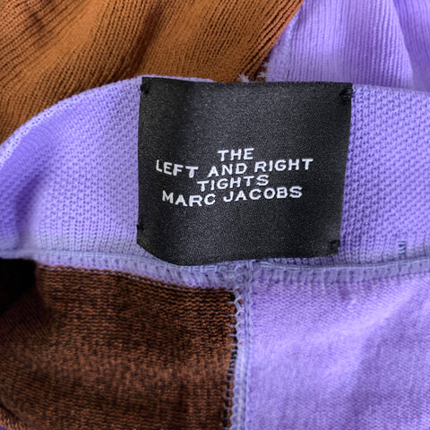 MARC JACOBS Size One Size Brown Purple Polymaide Color Block Leggings Leggings