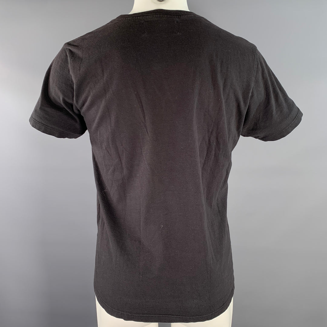 BIANCA CHANDON Size M Black Graphic Cotton Crew-Neck T-shirt