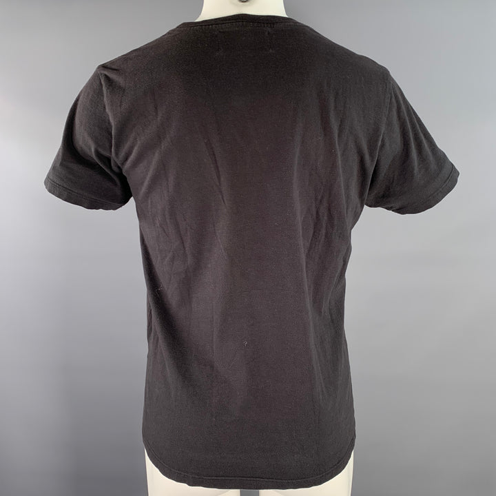 BIANCA CHANDON Size M Black Graphic Cotton Crew-Neck T-shirt