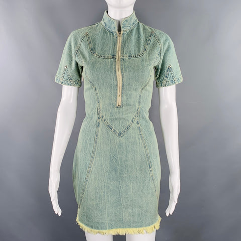 PRIVATE POLICY Size XS Blue Denim Acid Wash Mini Dress
