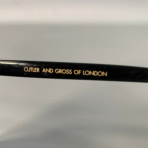 CUTLER AND GROSS Black Dark brown Acetate Sunglasses