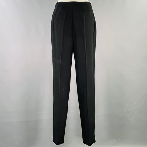 RALPH LAUREN COLLECTION Size 6 Black Wool Side Zipper Dress Pants
