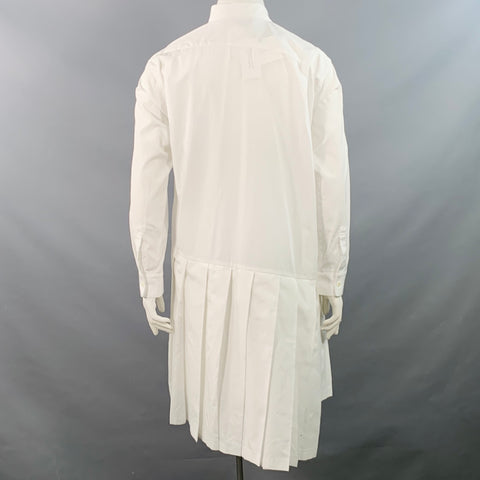 Robe-chemise asymétrique plissée en mélange de coton blanc COMME des GARCONS Taille L