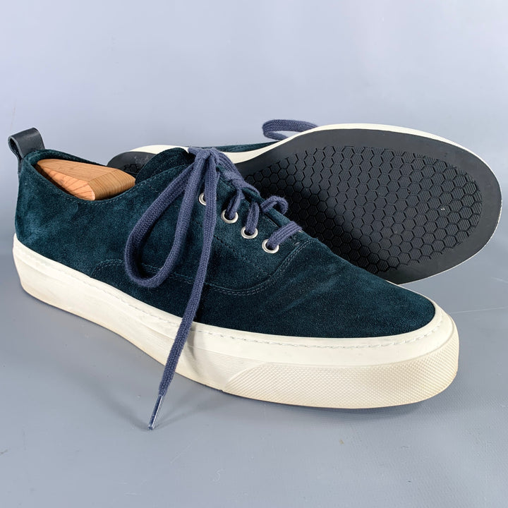 OFFICINA SLOWEAR Size 9 Navy Cream Suede Sneakers
