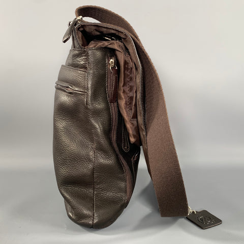 FREE PEOPLE Brown Crackled Leather Shoulder Bag