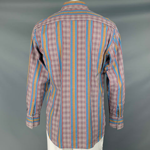 ROBERT GRAHAM Size L Blue Multi Color Plaid Cotton Button Up Long Sleeve Shirt