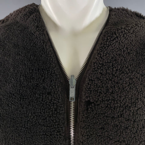 MAISON MARTIN MARGIELA Size M Brown Reversible Shearling Full Zip Vest