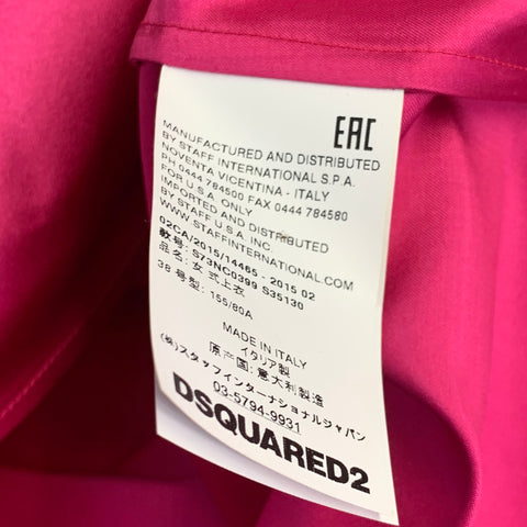 Haut sans manches avec nœud en soie fuchsia DSQUARED2, taille XS