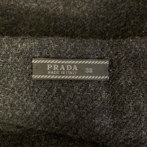 PRADA Size 2 Grey Dark Grey Wool Blend Mini Skirt