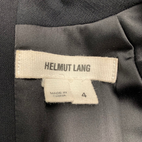 HELMUT LANG Talla 4 Vestido sin mangas con textura de lana de algodón negro