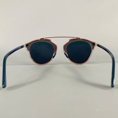 CHRISTIAN DIOR So Real Pink Grey Stripe Metal Sunglasses