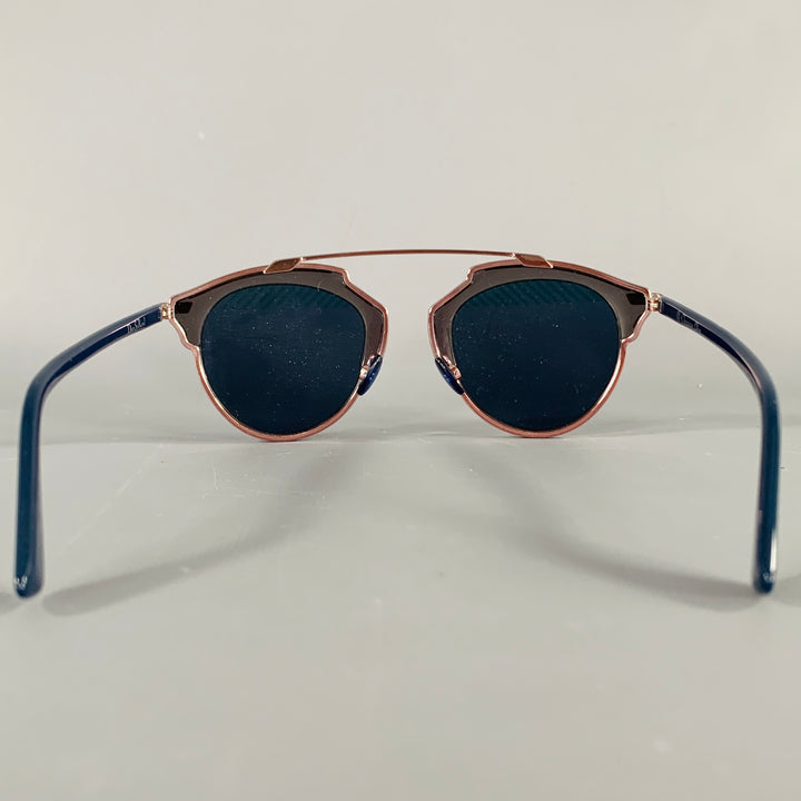 CHRISTIAN DIOR So Real Pink Grey Stripe Metal Sunglasses