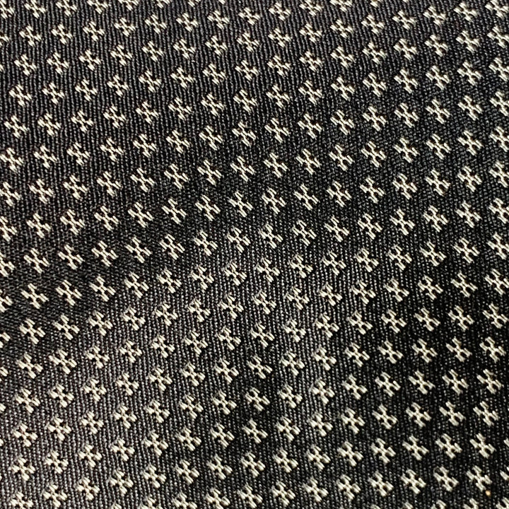 THEORY One Size Black White Dots Silk Jacquard Skinny Tie