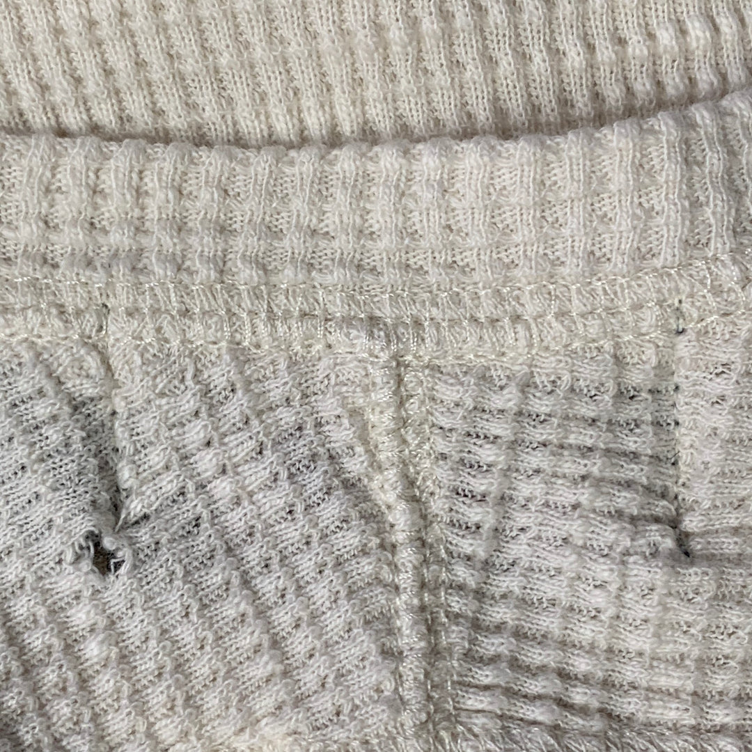 RRL by RALPH LAUREN Size L Cream Waffle Knit Cotton Crew Neck Pullover