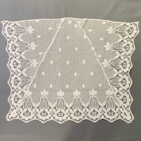 MIGUELINA White Crochet Cotton Scarf Shawl
