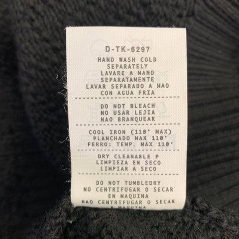 ERMENEGILDO ZEGNA Size XL Black Knit Wool Turtleneck Sweater