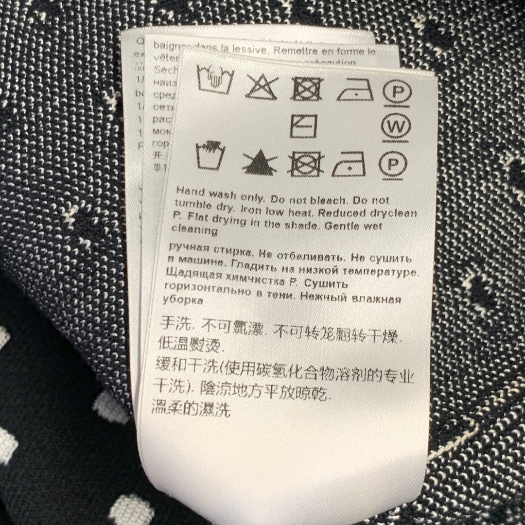 ESCADA Size M Black White Viscose Blend Polka Dot Pencil Midi Skirt