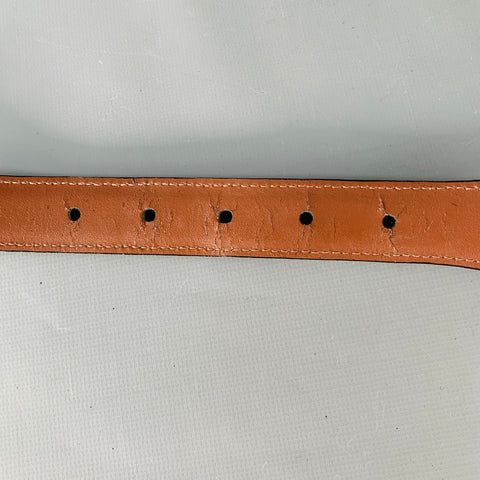VINTAGE Size 38 Black Woven Leather Belt