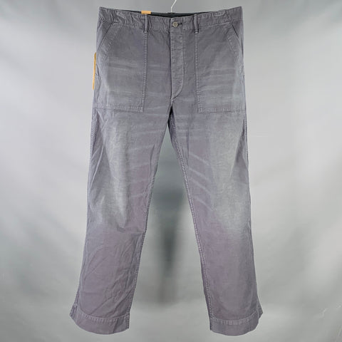 RRL by RALPH LAUREN Size 36 Indigo Wash Cotton Straight Button Fly Patch Pockets Casual Pants