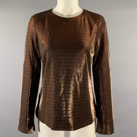JIGSAW Size 6 Rust Metallic Viscose Blend Dress Top