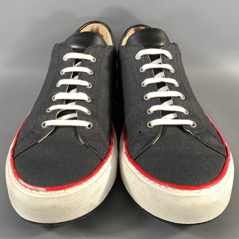 COMMON PROJECTS Size 11 Navy Red Canvas Lace Up Sneakers