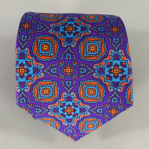 O'CONNELL'S Purple Orange Brocade Silk Tie