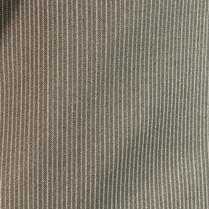 ASTOR & BLACK Size 44 Black Grey Stripe Single Breasted Peak Lapel 3 Piece Suit