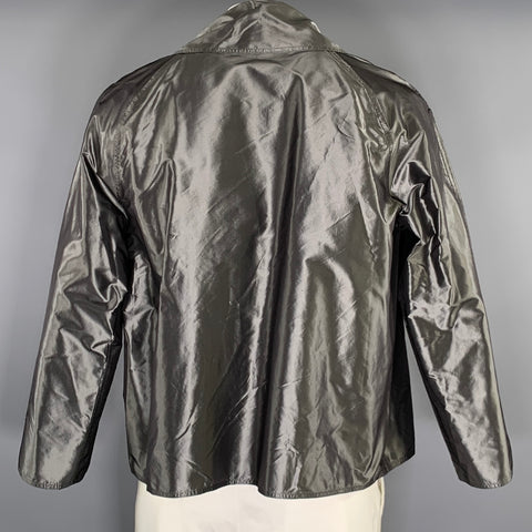 ZORAN Size M Grey Silk Windbreaker Jacket
