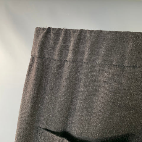 BARENA Pantalon décontracté à cordon de serrage en mélange de laine vierge noir taille 36
