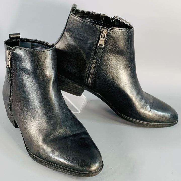 LAUREN by RALPH LAUREN Size 10 Shira Black Leather Double Side Zipper Boots