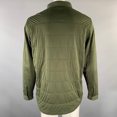 SNOW PEAK Size XXL Green Quilted Polyester Shirt Jacket