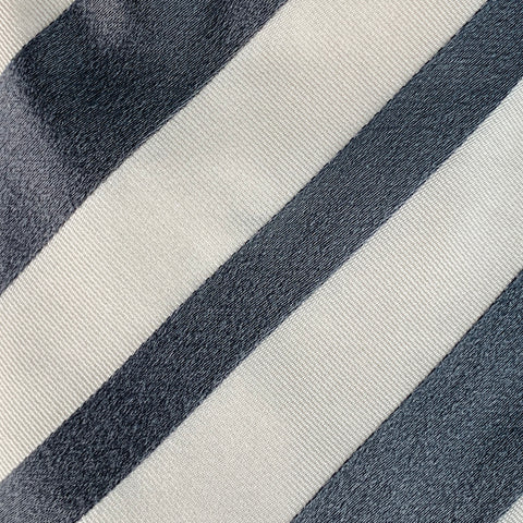 GIORGIO ARMANI Size Grey Cream Diagonal Stripe Silk Twill Tie