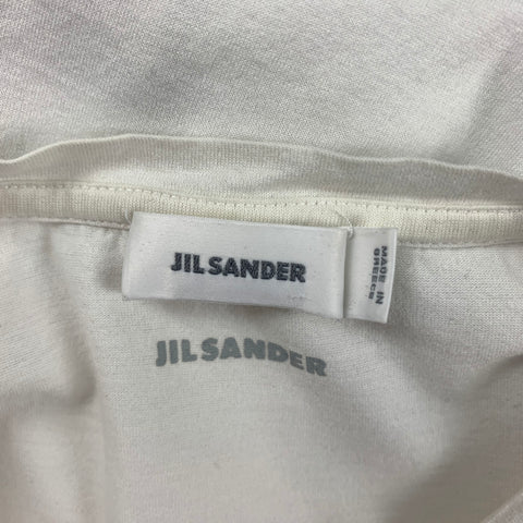 JIL SANDER Size XL White Cotton Crew-Neck T-shirt