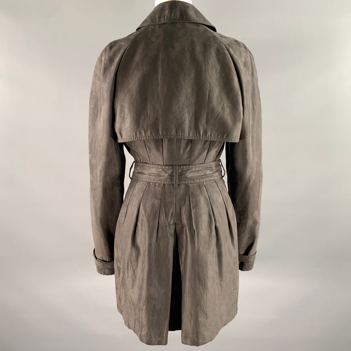 ALEXANDER MCQUEEN Size M Grey Polyethylene Solid Double Breasted Coat
