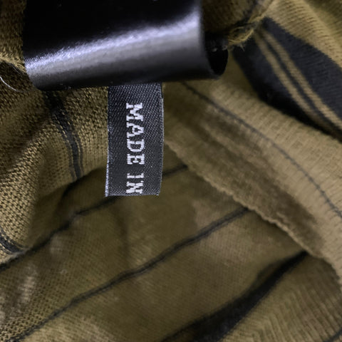 HAIDER ACKERMANN Size M Black Olive Stripe Cashmere Cotton Tank Top
