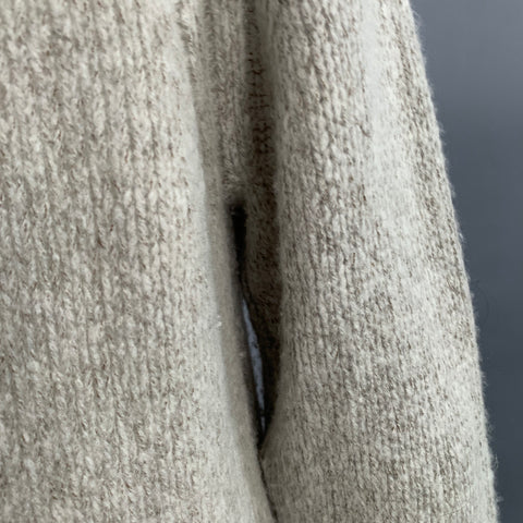 MARGARET OLEARY Size M Grey Merino Wool Cashmere Textured Sweater