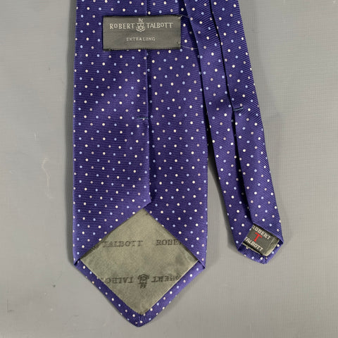 ROBERT TALBOTT Navy light blue/cream Dots Silk Tie