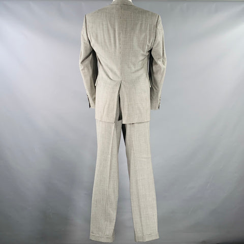 BURBERRYS Size 38 Regular Black White Glenplaid Virgin Wool Suit