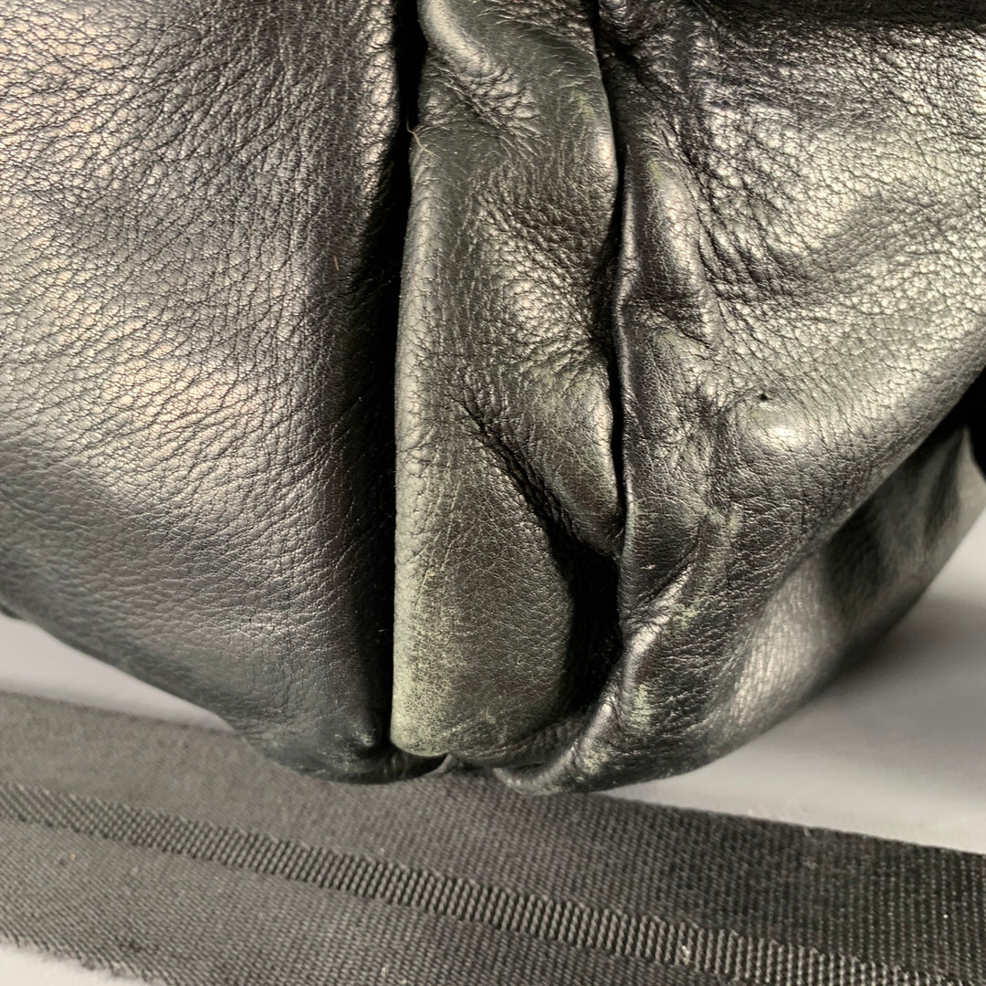TUMI Black Leather Overnight Bag