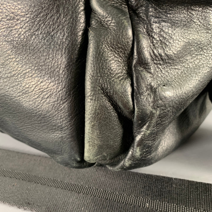 TUMI Black Leather Overnight Bag