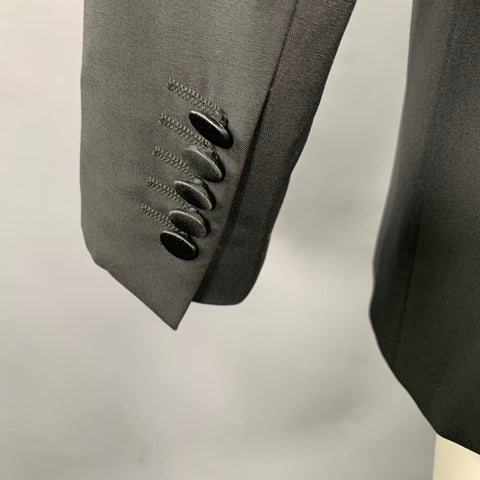 PAUL SMITH Size 38 Black Wool Mohair Tuxedo Sport Coat