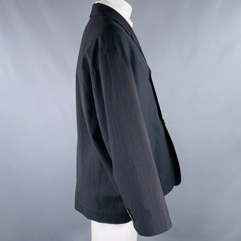 MY BEAUTIFUL LANDLET Size XS Black Stripe Wool Oversized Sport Coat