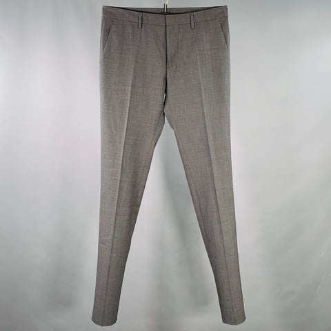 DSQUARED2 Size 32 Grey Charcoal Wool Blend Flat Front Dress Pants