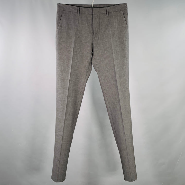 DSQUARED2 Size 32 Grey Charcoal Wool Blend Flat Front Dress Pants