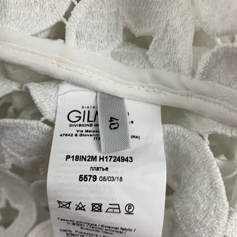 Nº21 Vestido talle caído con ojales de poliéster blanco Talla 4