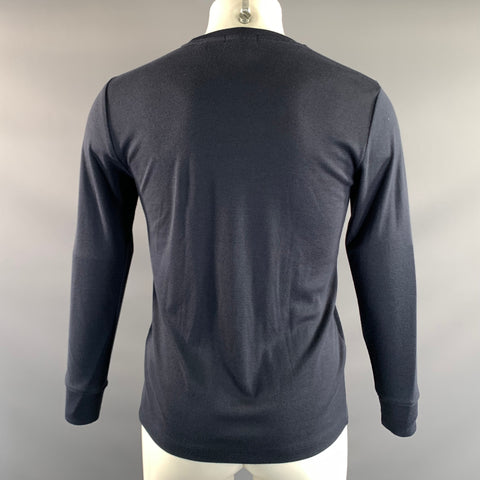 THEORY Size XS Navy Solid Modal Blend Crew Neck Pullover