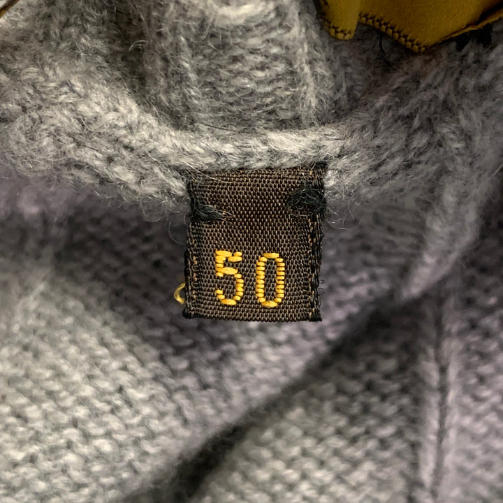LORO PIANA Size M Grey Cable Knit Baby Cashmere Crew Neck Sweater